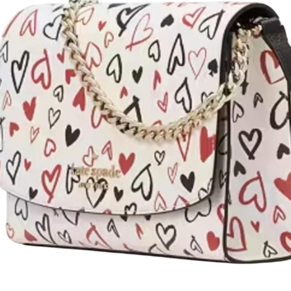 Kate Spade ♠️ Carson Scribble Heart Convertible Crossbody & heart 3d coin purse